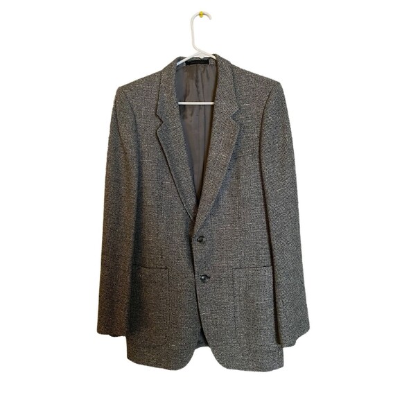 Vintage Yves Saint Laurent Pour Homme Blazer Grey Tweed YSL Sports Coat Size 38